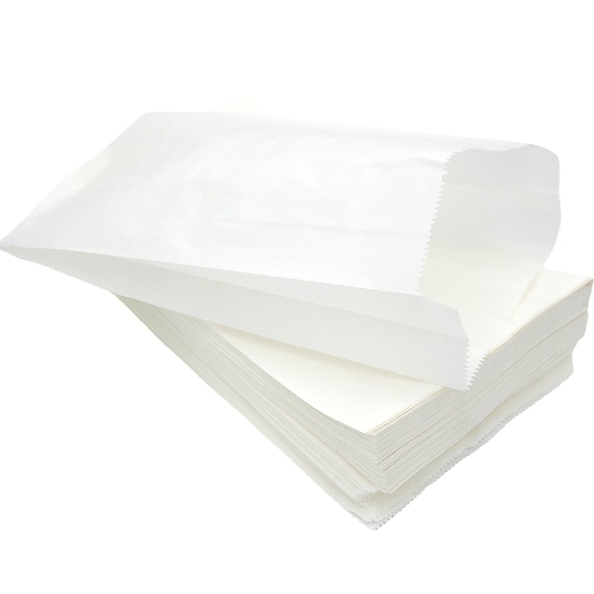 Torebki papierowe śniadaniowe fałdowe 15×29 cm 100 sztuk białe atestowane