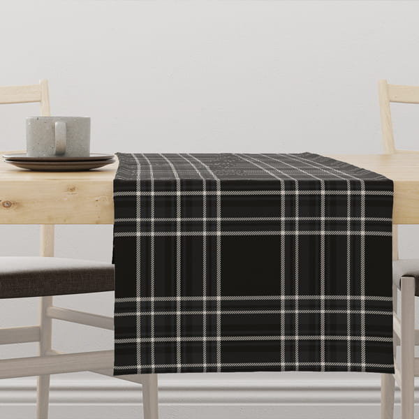 Bieżnik CLASSIC wzór CL14 Czarna krata 40 x 180 cm