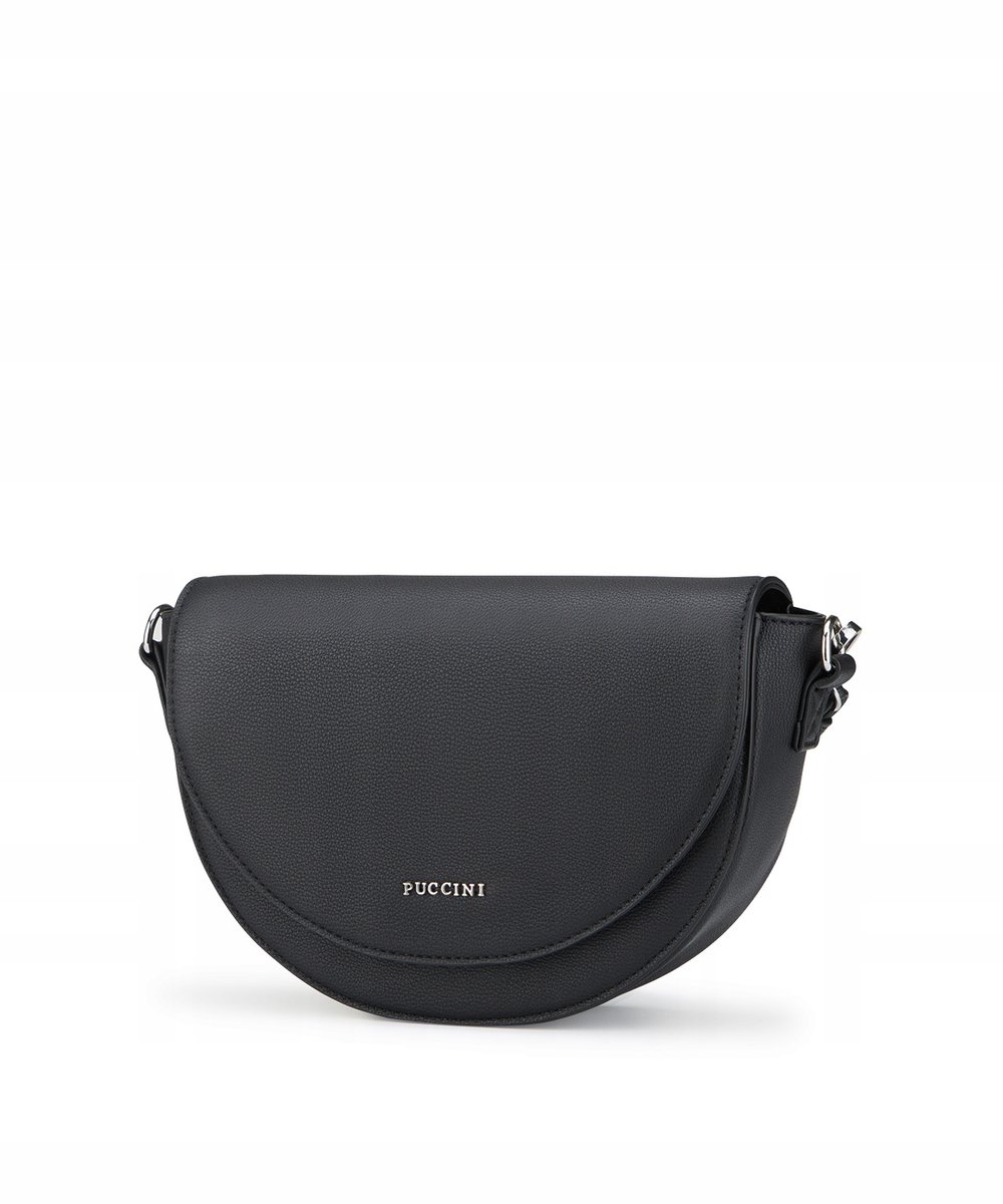 Torebka Crossbody Listonoszka Półksiężyc PUCCINI Na Pasku Czarna BML056M-1