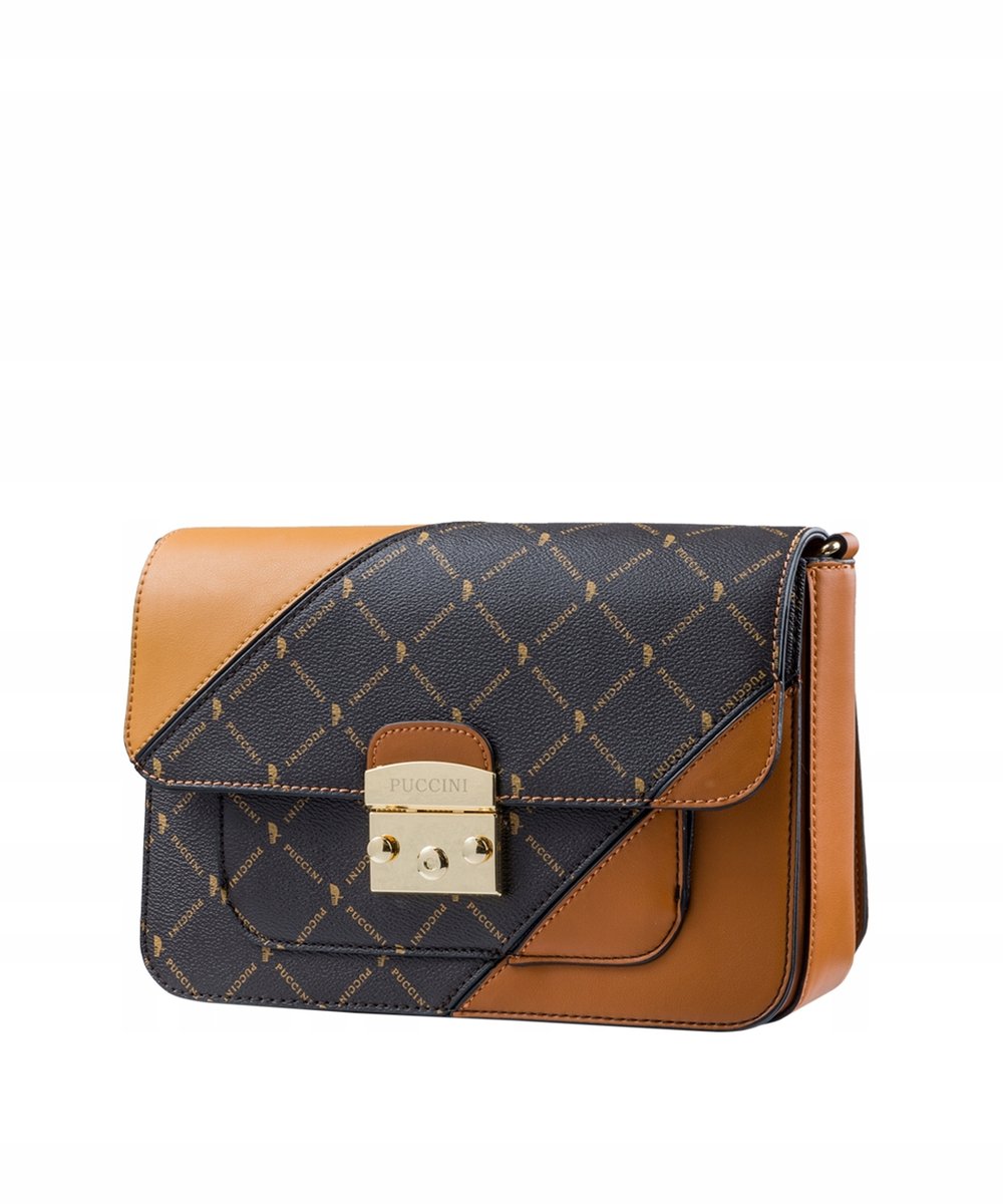 Torebka Damska Listonoszka Mała Na Pasku PUCCINI Brązowa BTXP0007 2