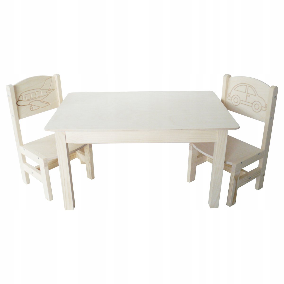 STOLIK 75/50 + 2 KRZESEŁKA MALUCH PEŁNE + GRAWER