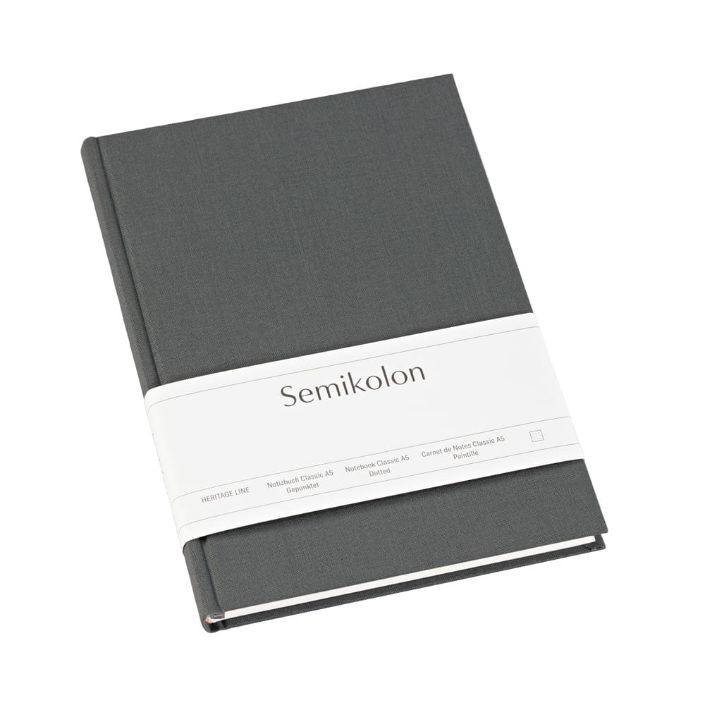 Notatnik Semikolon A5, kropki, lava stone