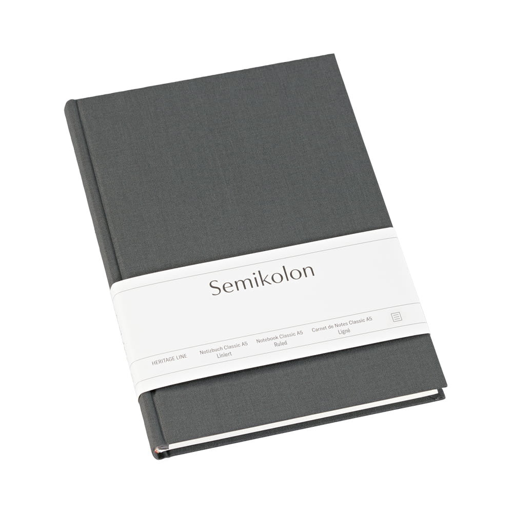 Notatnik Semikolon A5, linie, lava stone