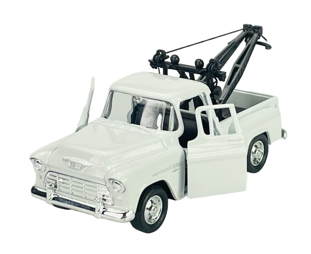 WELLY OLD TIMER 1955 CHEVY STEPSIDE TOW TRUCK BIAŁY 1:34 43765