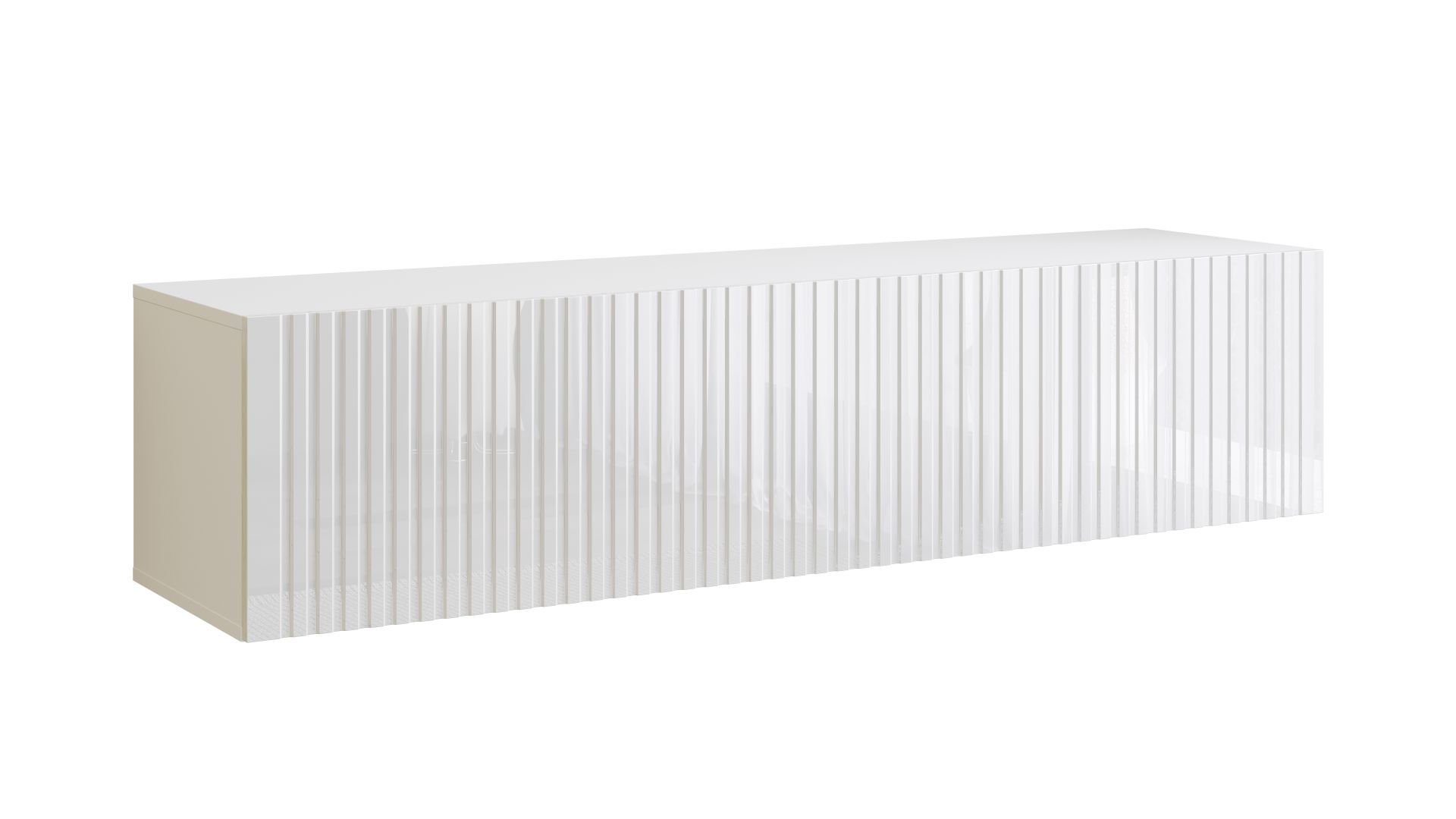 Szafka rtv Joy 150 Ryflowana Biały Połysk