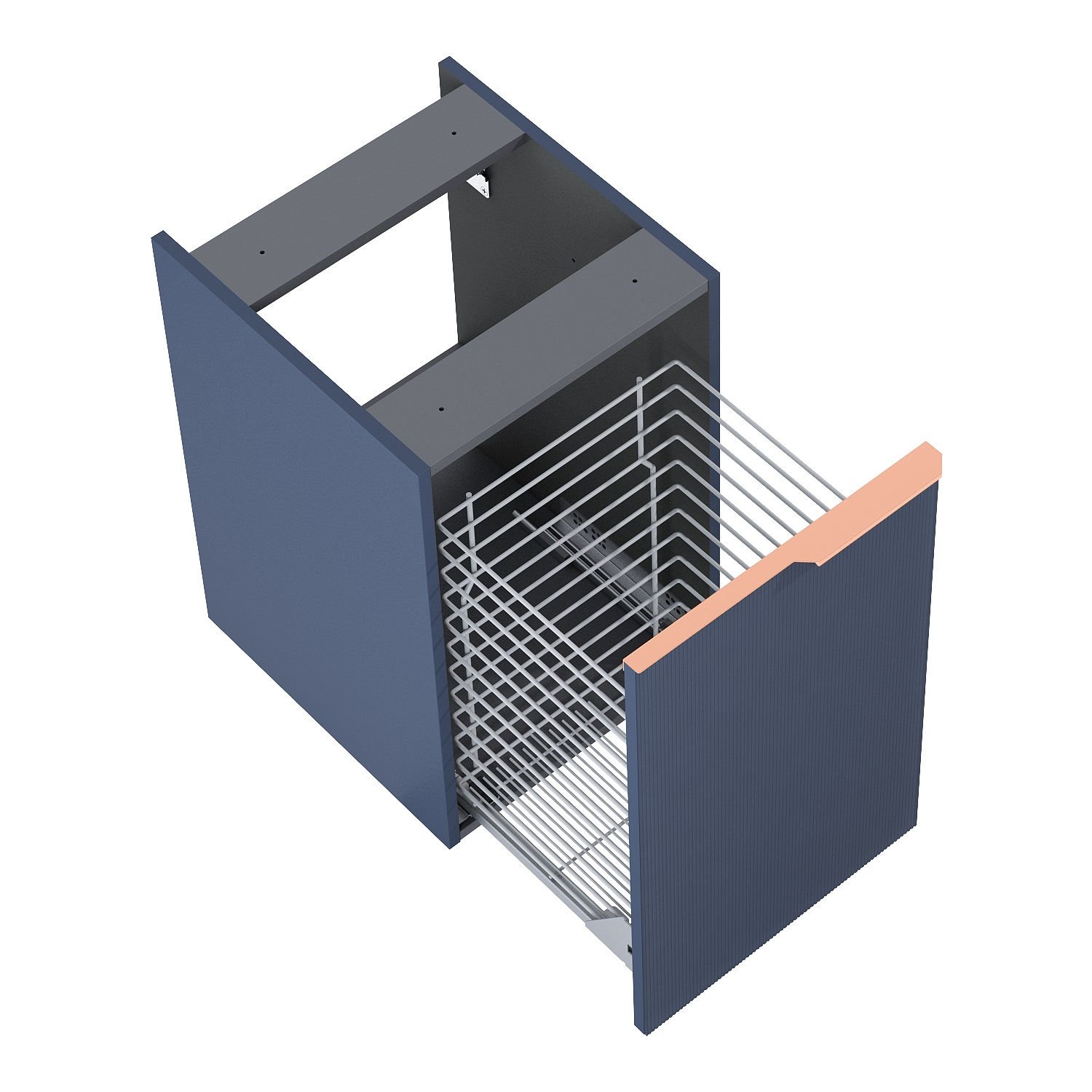 Szafka łazienkowa pod blat z koszem na pranie Elita Soho 40 niebieski mat RE080402047030