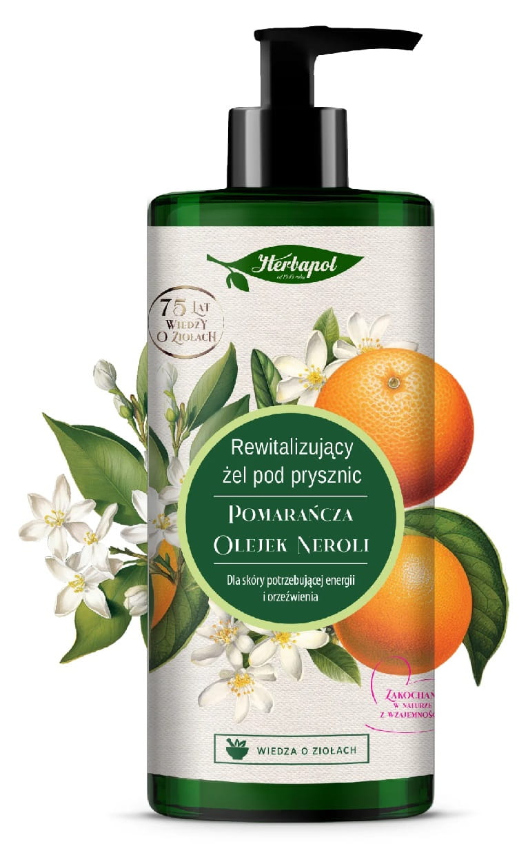 HERBAPOL Rewitalizujący żel pod prysznic Pomarańcza i Olejek Neroli, 740ml