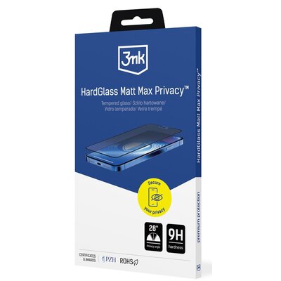 Szkło hartowane 3MK HardGlass Matt Max Privacy do Apple iPhone 16 Pro | Bezpłatny transport