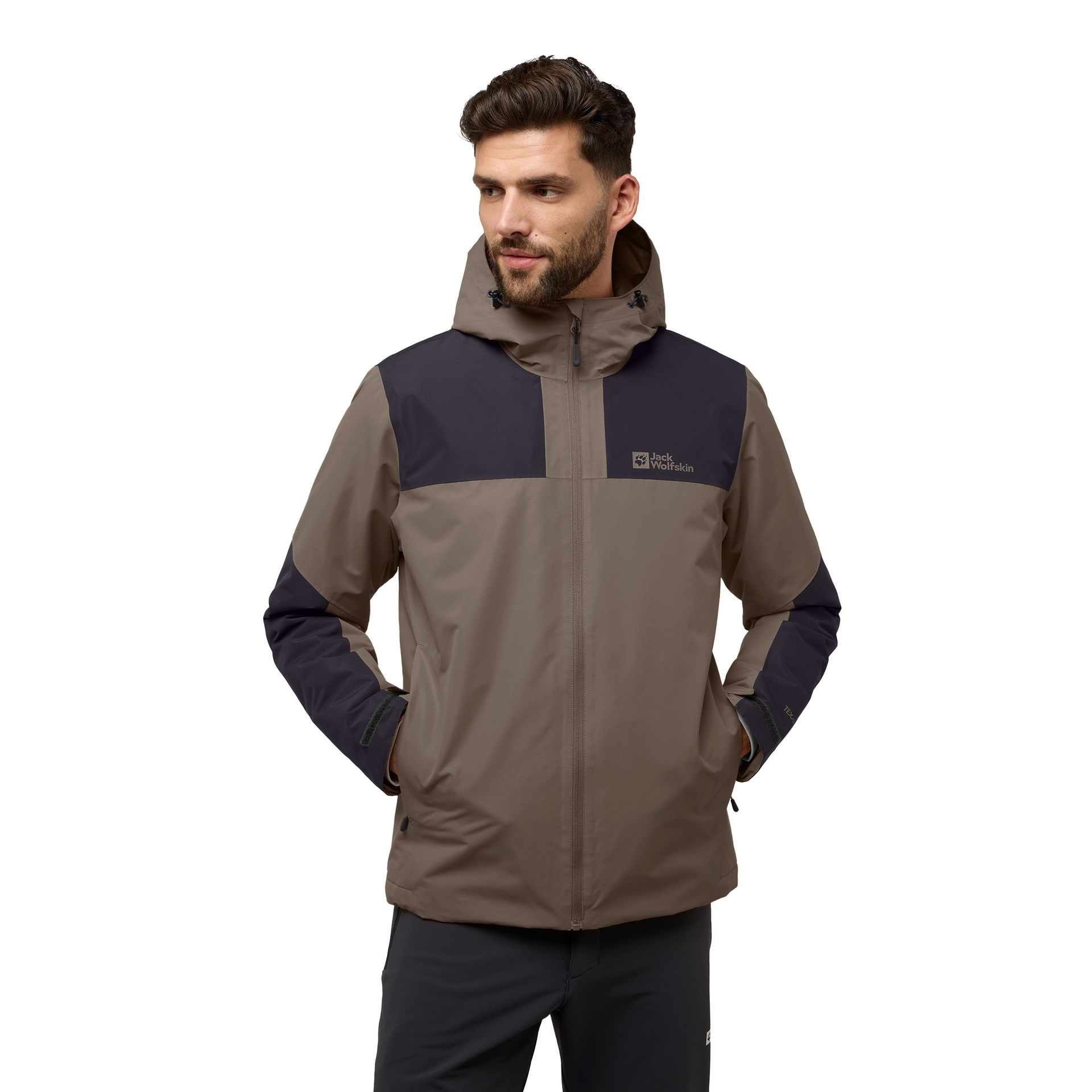 Męska kurtka zimowa Jack Wolfskin JASPER INS JKT M cold coffee - S
