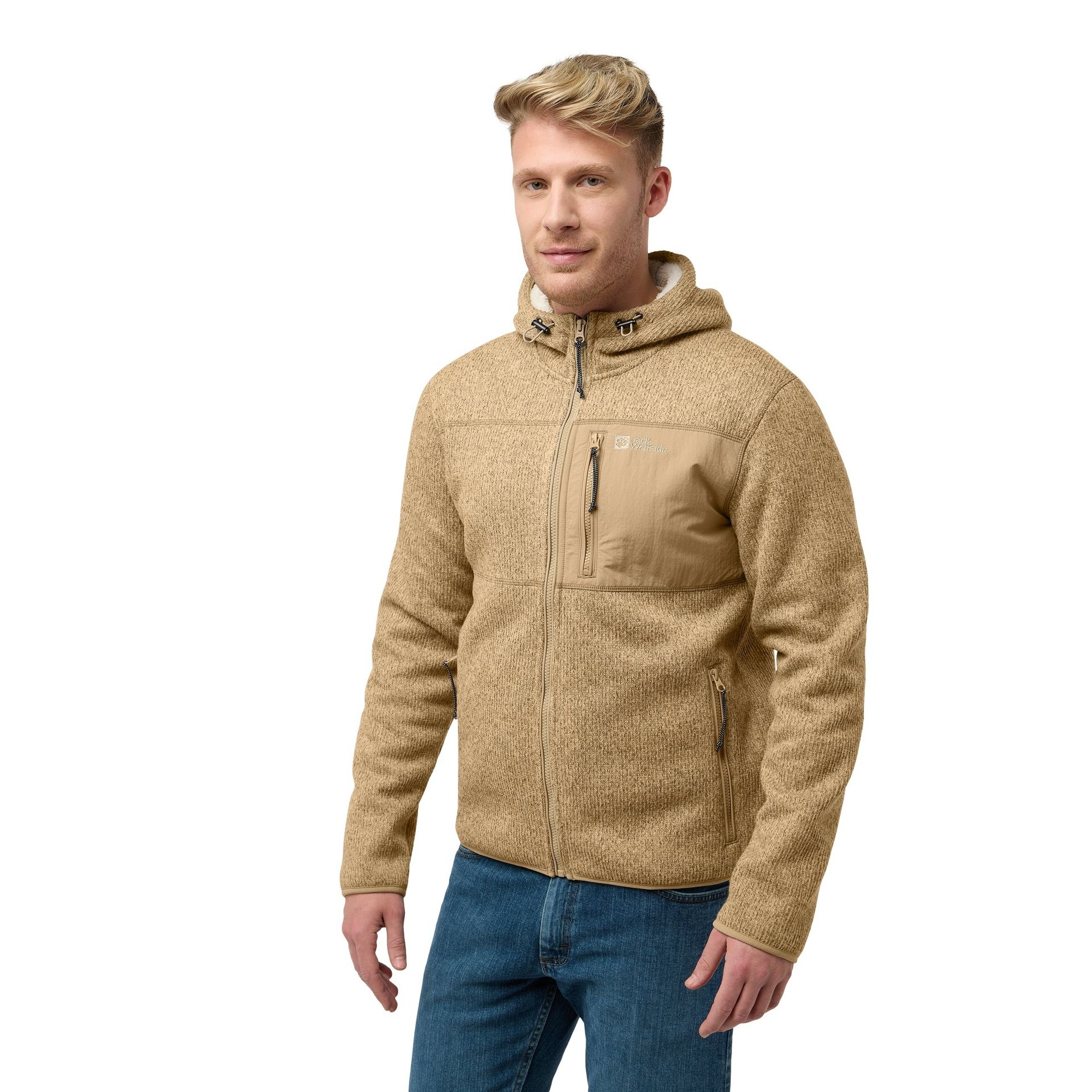 Męska kurtka outdoorowa Jack Wolfskin KAMINFEUER HOODED JKT M anis - S