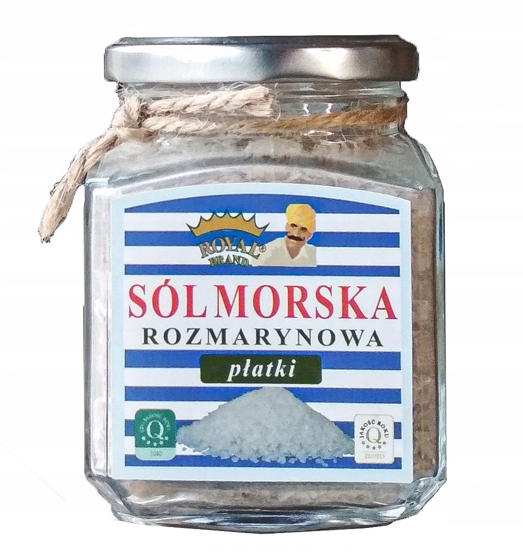 Sól Morska Rozmarynowa - 120g - w Płatkach Nie Trzeba Młynka Słoik Szkło