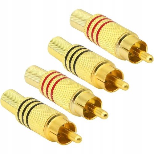 Wtyk RCA cinch na kabel 6-8mm złocony