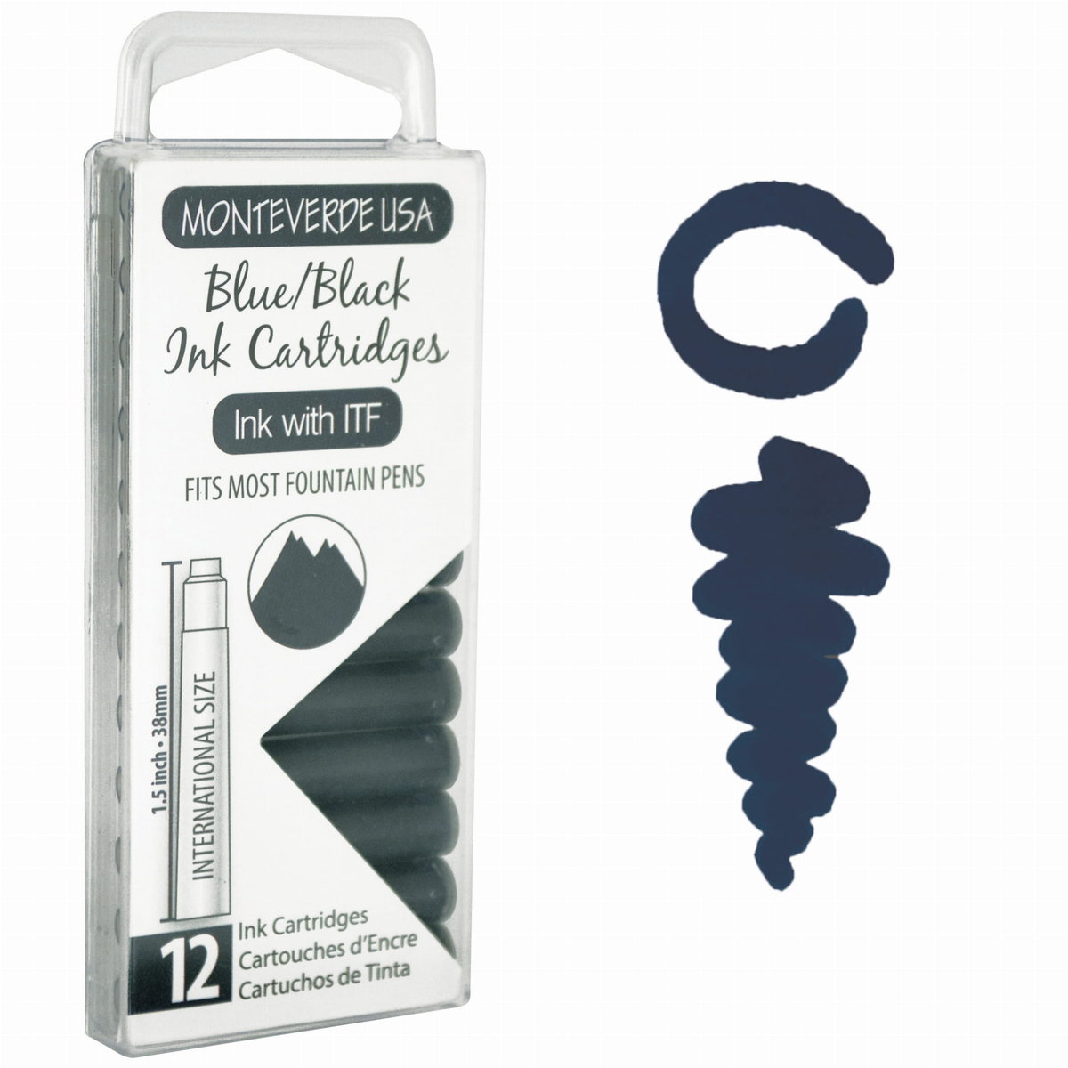 Monteverde Atrament Blue Black Naboje 12szt