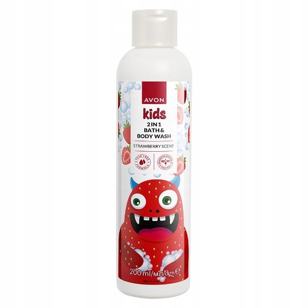 Avon Kids 2w1 Strawberry Scent płyn do mycia ciała i kąpiel - truskawka