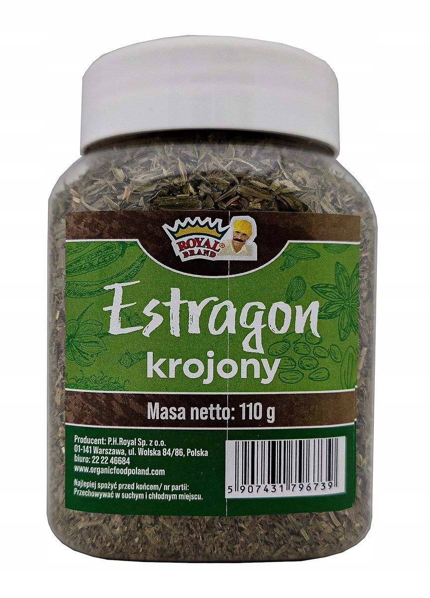 Estragon liście 110g Aromatyczny Wielorazowym Słoiku Wygodny Słoik