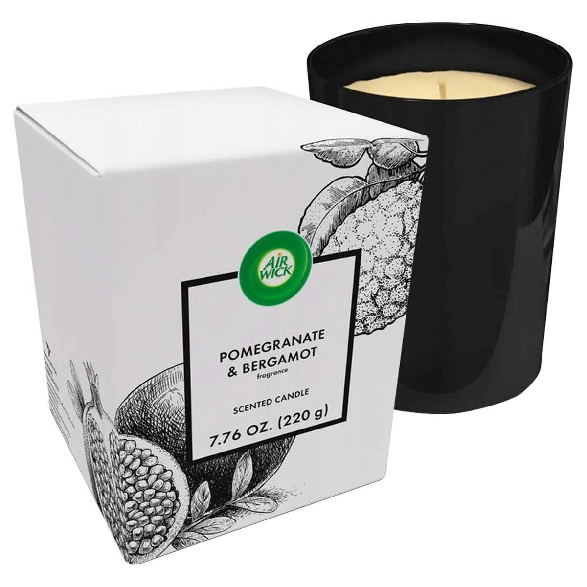 Air Wick ŚWIECA ZAPACHOWA Granatu i Bergamot 220g Czas PALENIA do 40 godz.