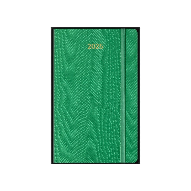 kalendarz 2025 12m moleskine l tygodniowy skóra węża zielony 13x21