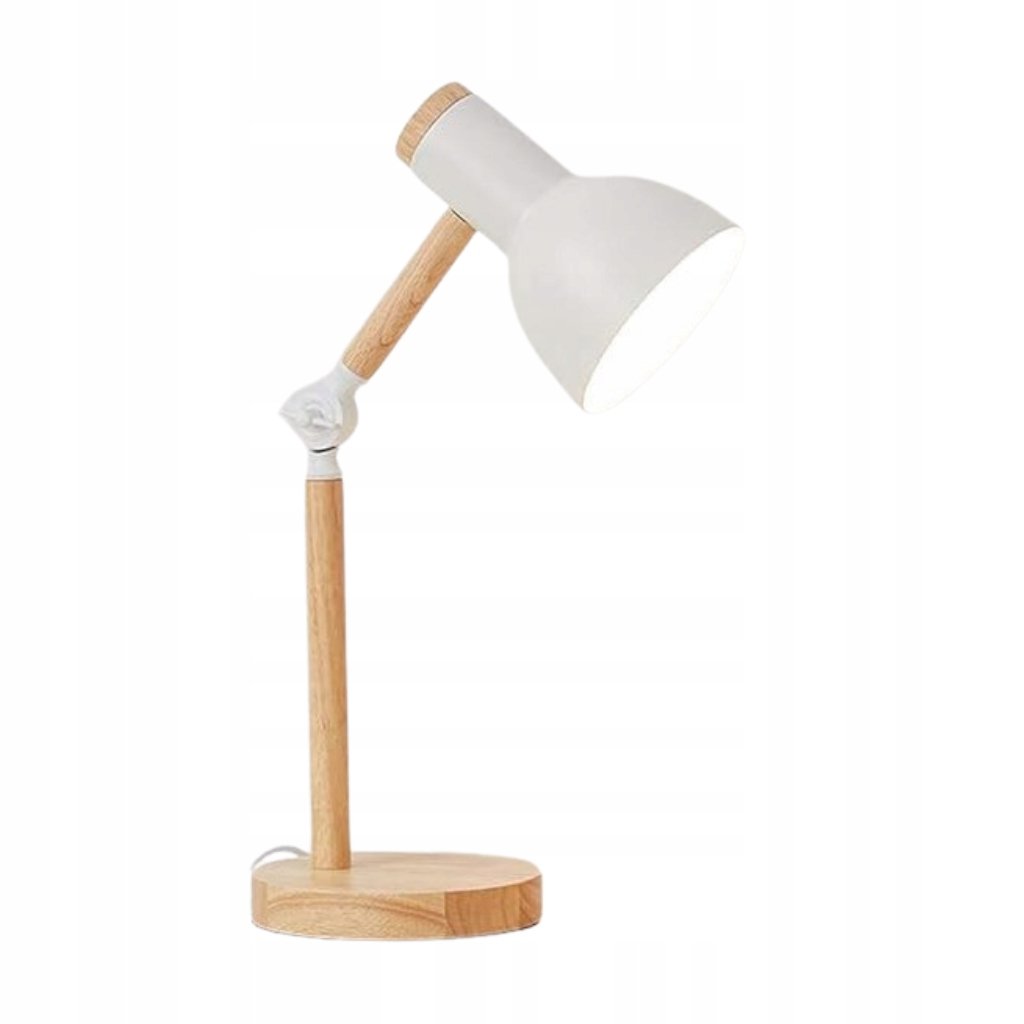Lampka biurkowa lampka nocna stołowa lampka na biurko biała LED E27