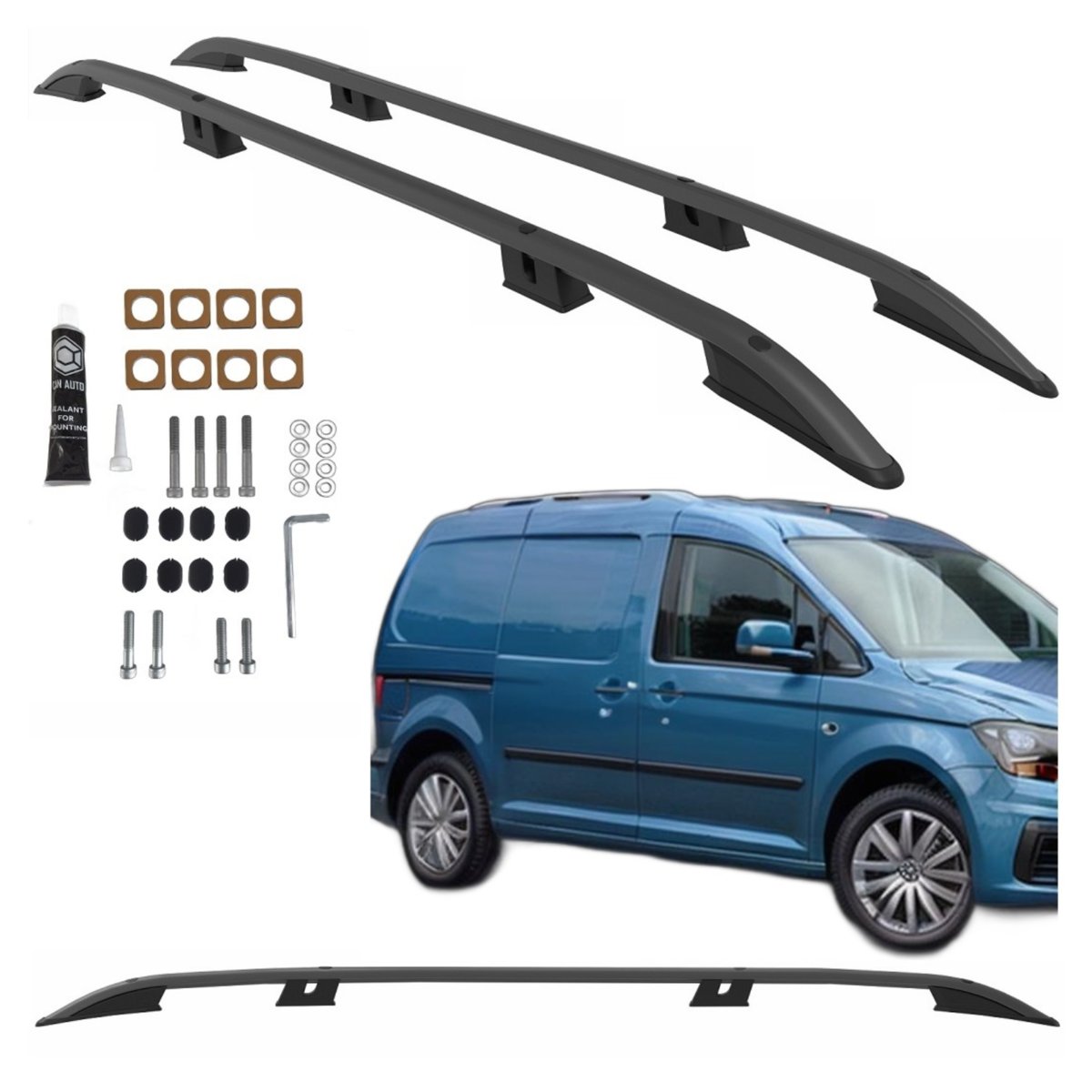 RELINGI dachowe VOLKSWAGEN CADDY MAXI OD 2020 L2 DŁUGI LONG CZARNE