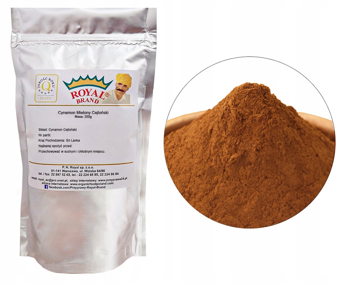 Cynamon Cejloński Mielony 250G Sri Lanka Dobry Oryginalny