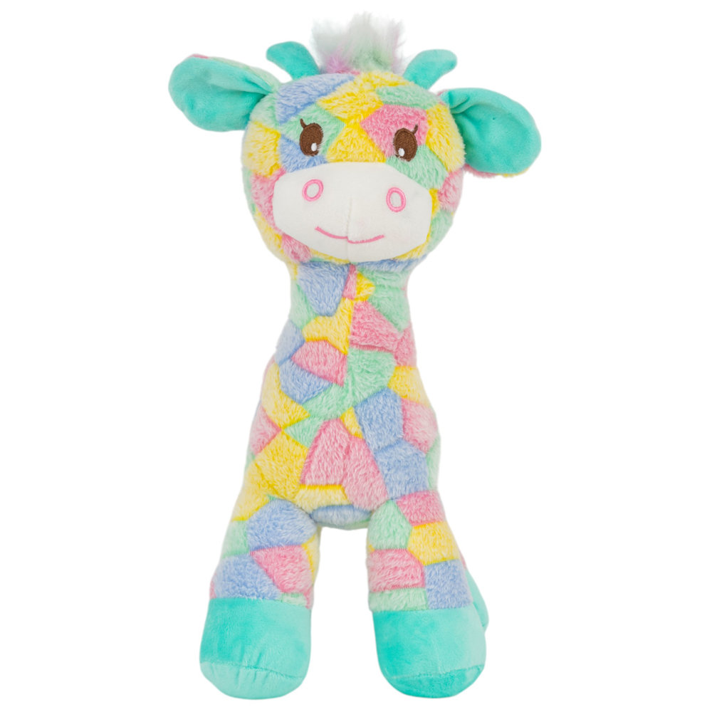 Maskotka pluszowa - tęczowa żyrafa pluszak przytulanka 42 cm B-2500