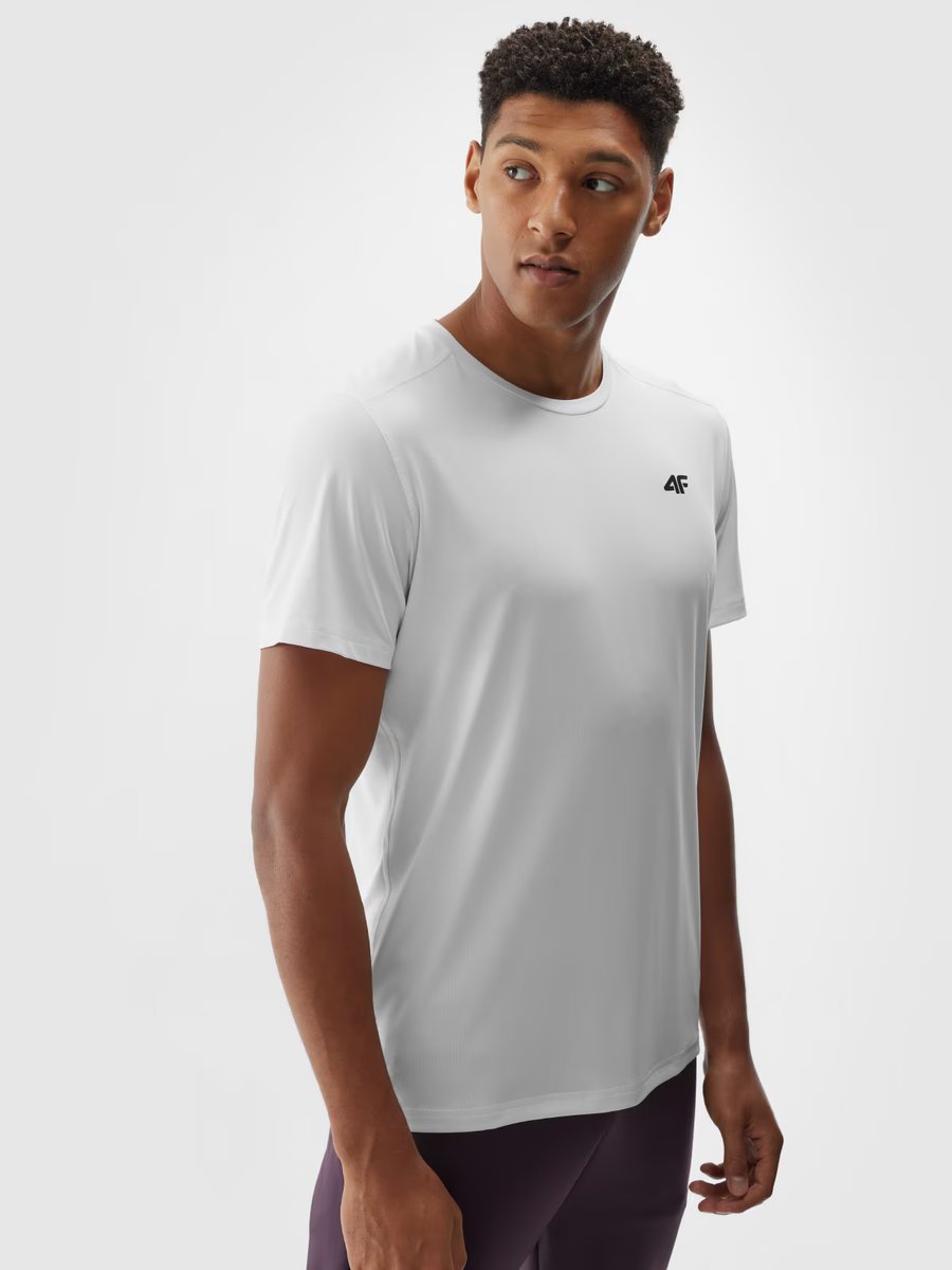 Koszulka treningowa szybkoschnąca męska 4F 4FWAW24TFTSM0998-10S Biały