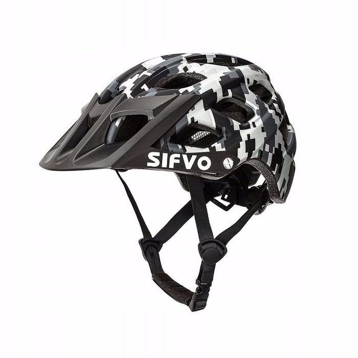 Kask Rowerowy Sifvo Black White Plaid  R. 54-57 Cm