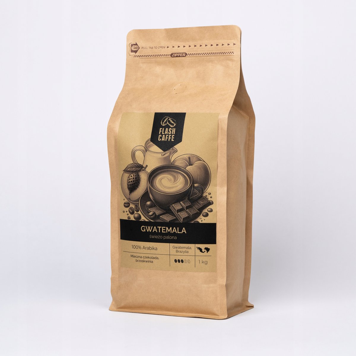 Kawa ziarnista 1 kg 100% Arabika świeżo palona do domu biura - Gwatemala