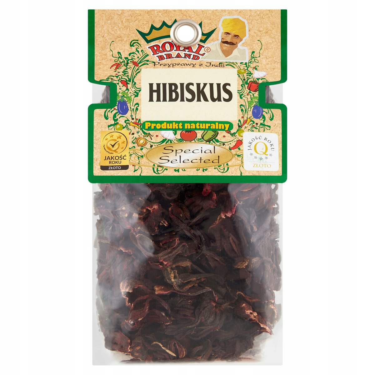 Hibiskus Całe Kwiaty Ładny Selekcjonowany Suszony 100 g Royal Brand