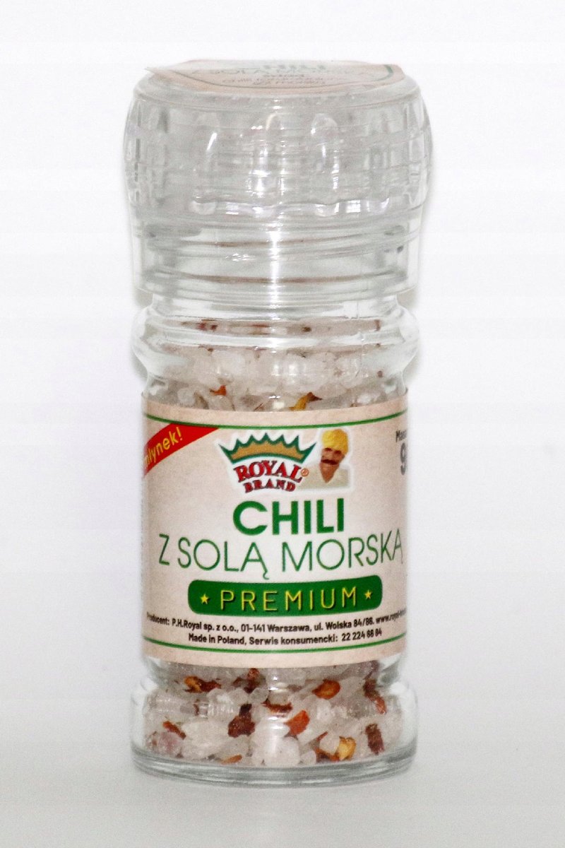 SÓL MORSKA Z CHILI-MŁYNEK WIELORAZOWEGO UŻYTKU 90G