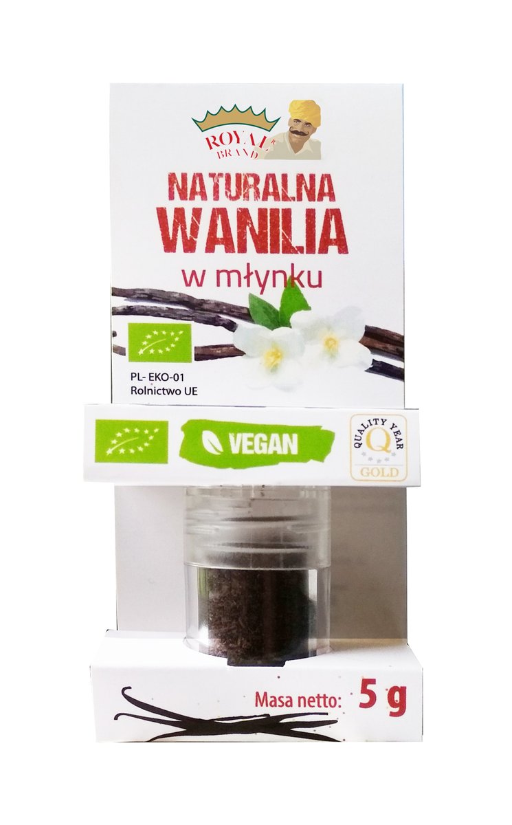 WANILIA BIO w Młynku Do Zmielenia Świeża DOBRA Laski Wanilii Do Mielenia 5g