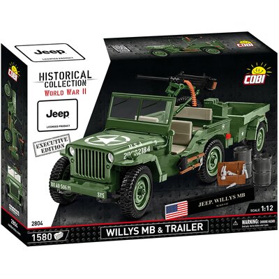 Klocki Cobi Hc Wwii 2804  Willys Mb + Trailer&M2 Gun 1510Kl