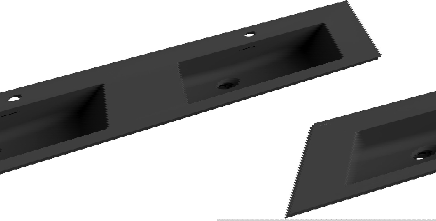 Mexen Otis umywalka wpuszczana w blat podwójna 141 x 46,5 cm, czarna mat - 25181471D