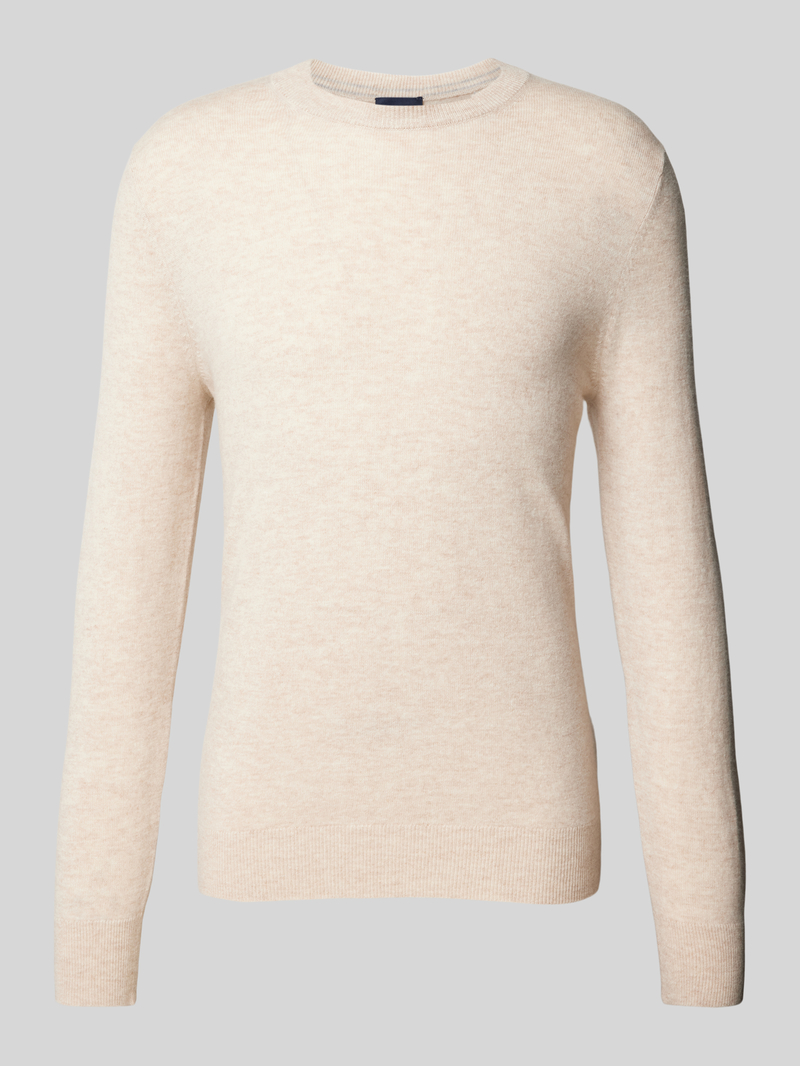 Sweter z dzianiny z prążkowanymi wykończeniami