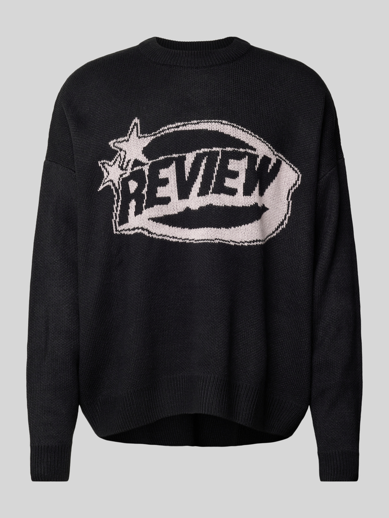 Sweter z dzianiny z nadrukiem z logo