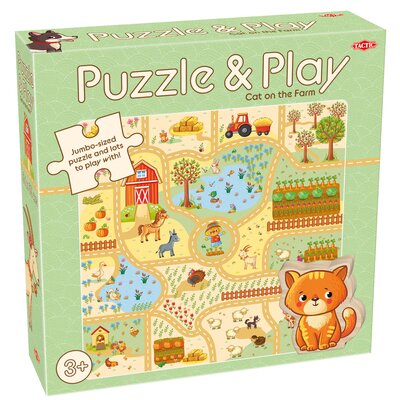 Puzzle z grą: Kot na farmie