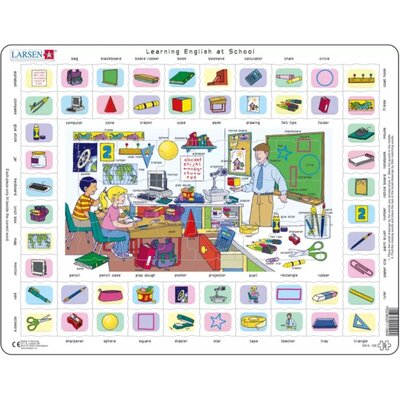 Puzzle 70 el. ramkowe maxi Learning English at School Larsen