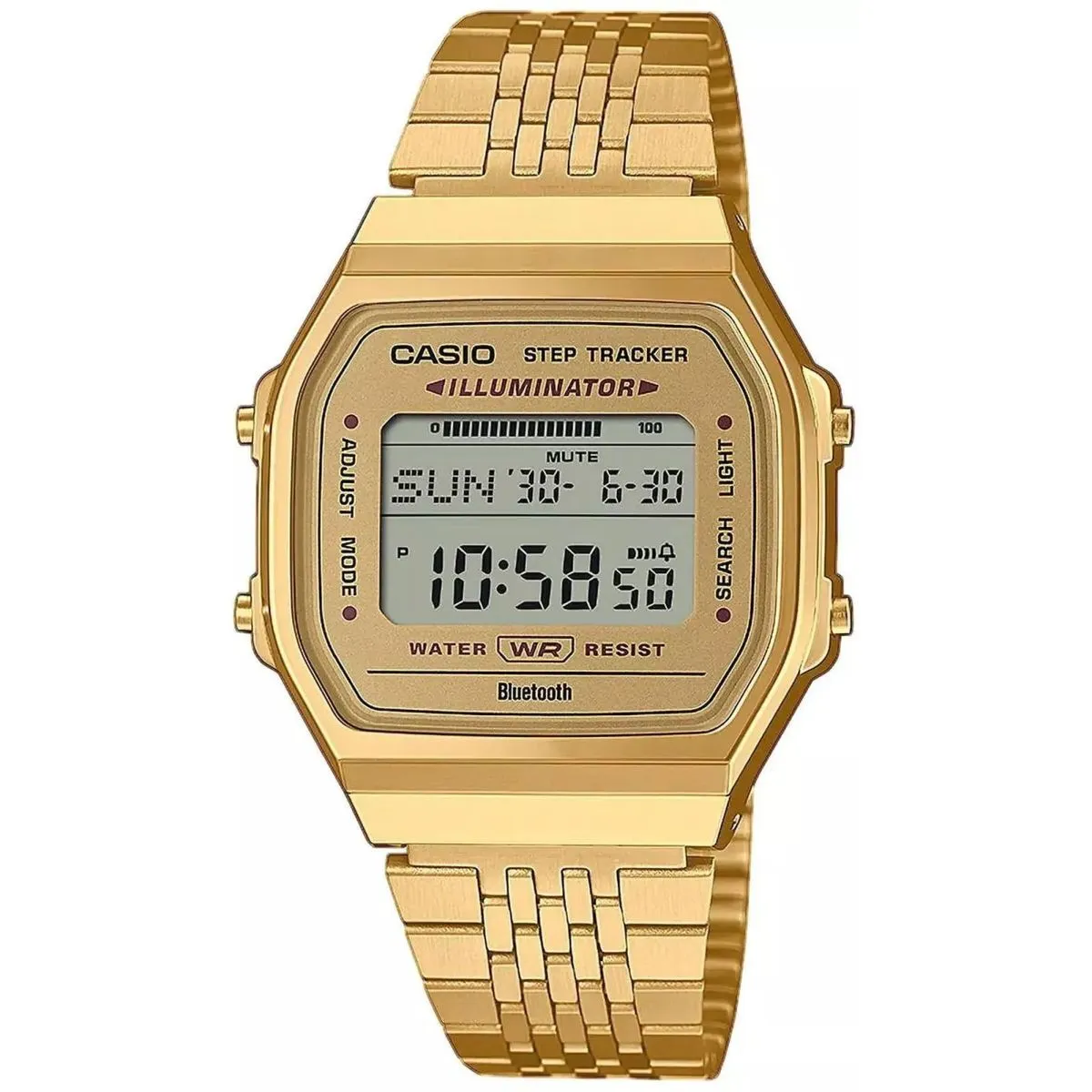 Casio Vintage Bluetooth zegarek retro z krokomierzem złoty ABL-100WEG-9AEF 