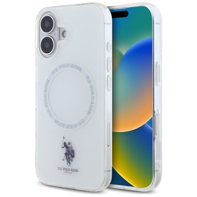 Etui US POLO ASSN IML Ring MagSafe do Apple iPhone 16 Biały | Bezpłatny transport