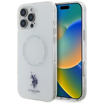 Etui US POLO ASSN IML Ring MagSafe do Apple iPhone 16 Pro Biały | Bezpłatny transport