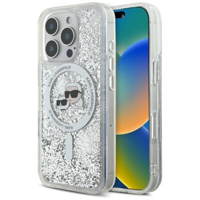 Etui KARL LAGERFELD Hardcase Hard Liquid Glitter MagSafe do iPhone 16 Pro Max Przezroczysty