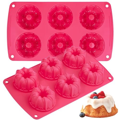 Foremki Do Babeczek Webake - Zestaw 2 Sztuk, Silikonowe, Ø 75 Cm, 6 Małych Foremek Z Powłoką Antyprzywierającą, Kolor Czerwony