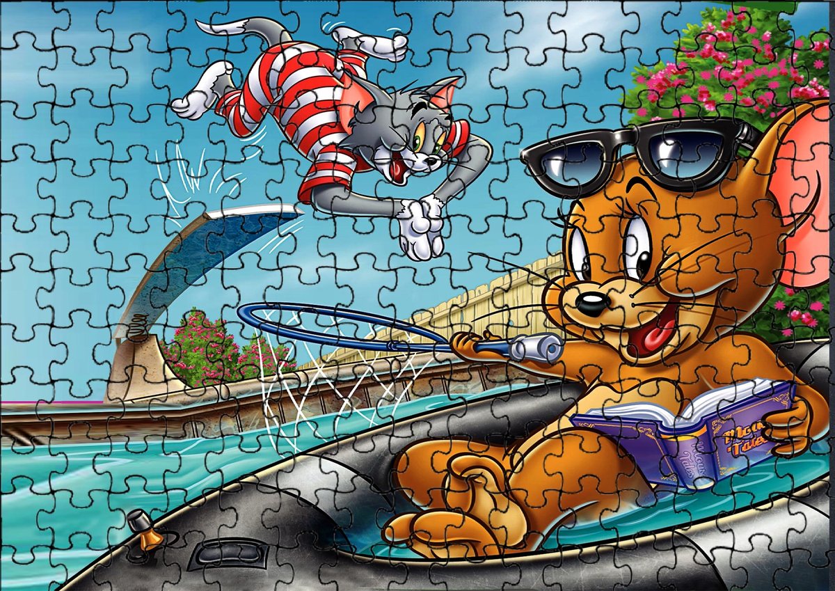 Puzzle Układanka 192 el : Tom & Jerry + Woreczek Z Nadrukiem