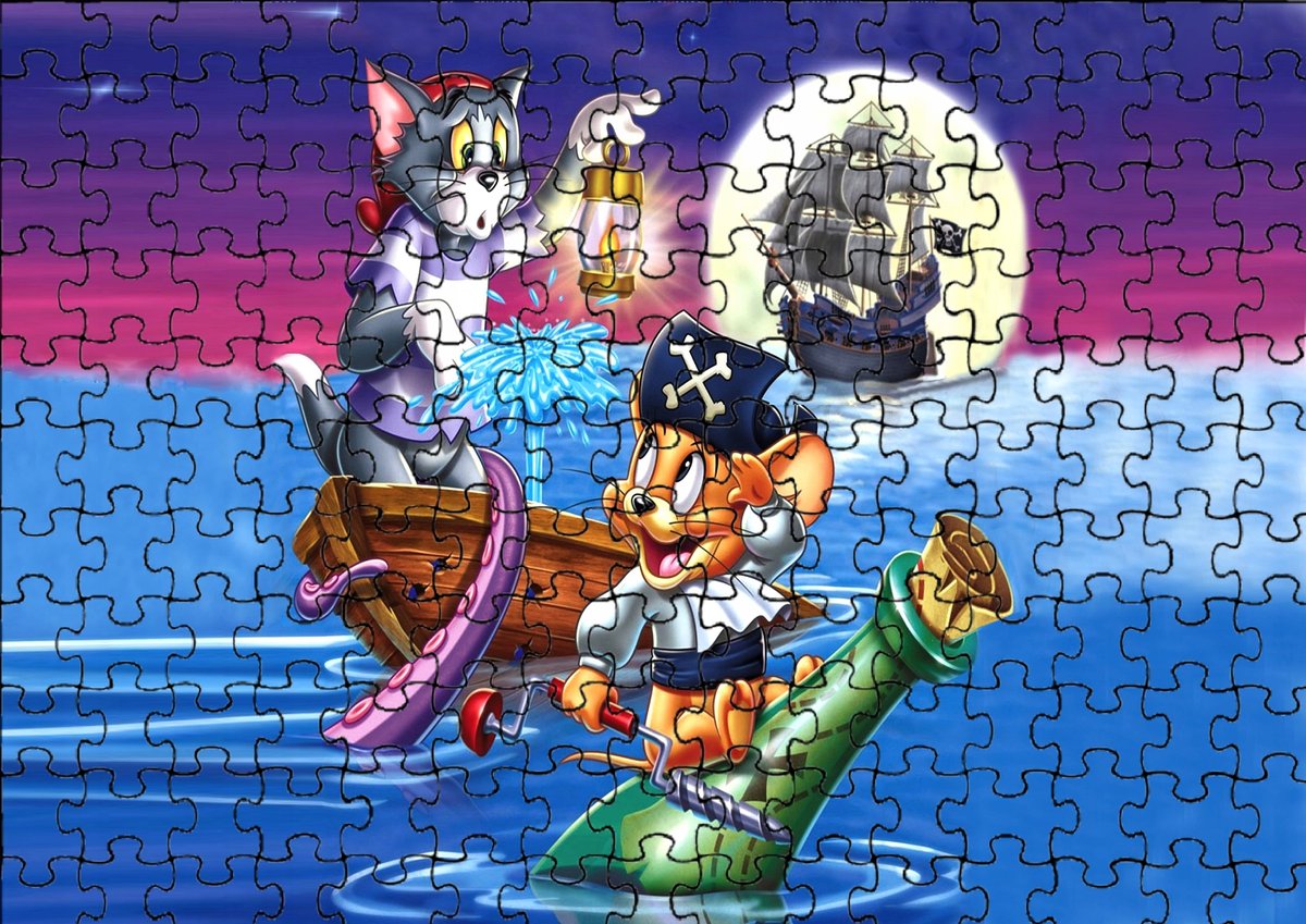 Puzzle Układanka 96 el : Tom & Jerry + Woreczek Z Nadrukiem