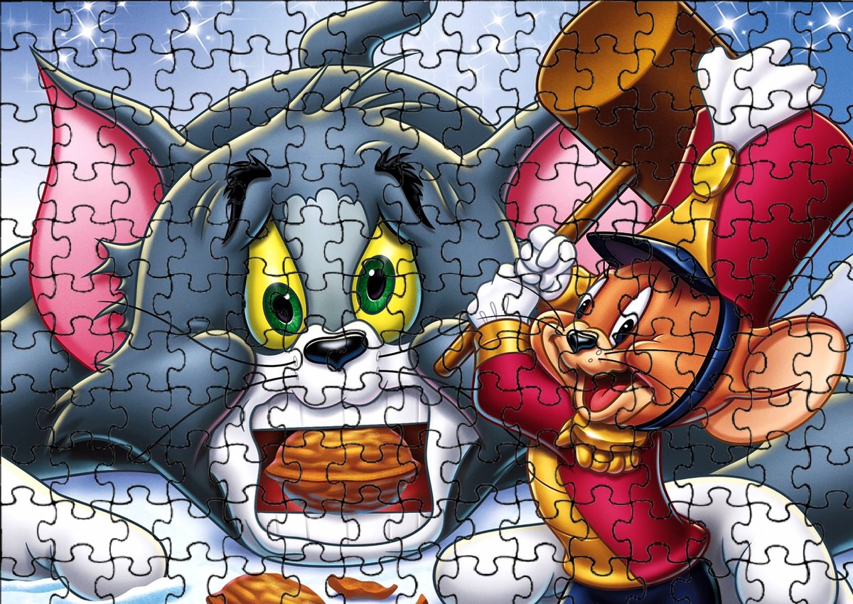 Puzzle Układanka 192 el : Tom & Jerry + Woreczek Z Nadrukiem