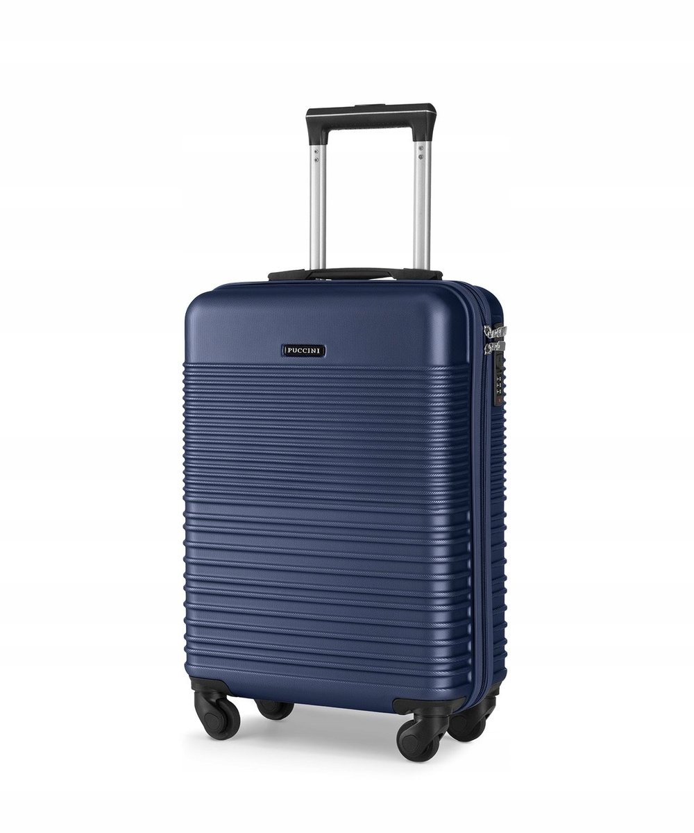 Walizka Kabinowa Podróżna Na Kółkach Twarda PUCCINI Granatowa ABS028C-7A
