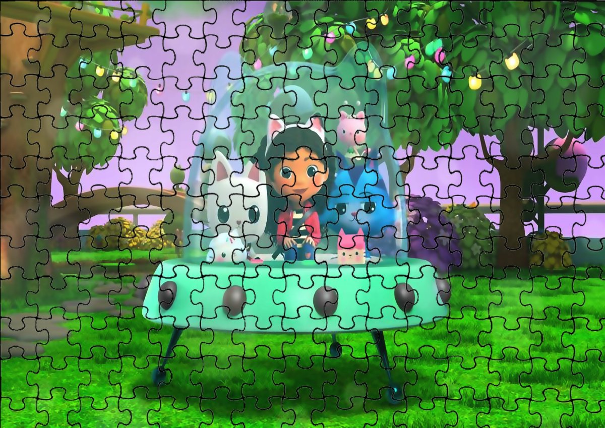 Puzzle Układanka 110 el : Koci Domek Gabi + Woreczek Z Nadrukiem