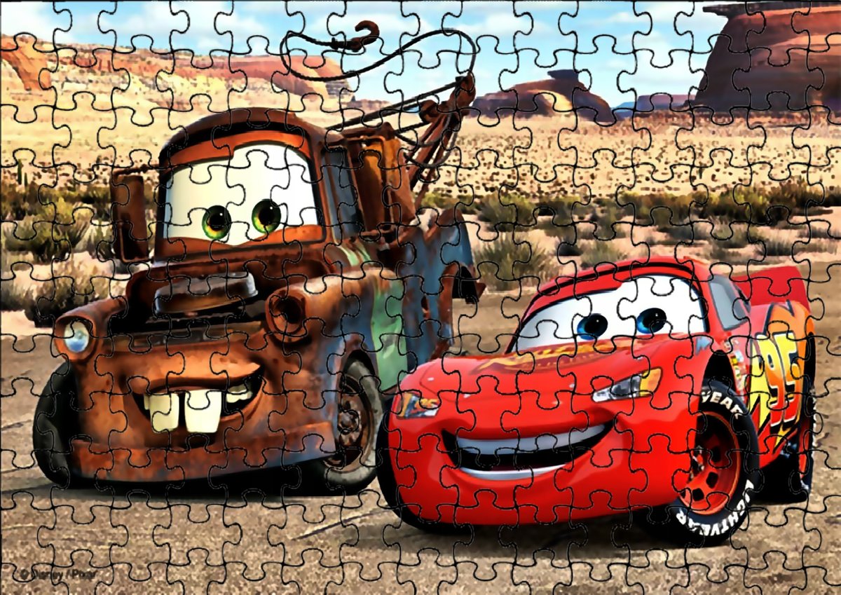 Puzzle Układanka 96 el : Czerwone Auto Auta + Woreczek Z Nadrukiem