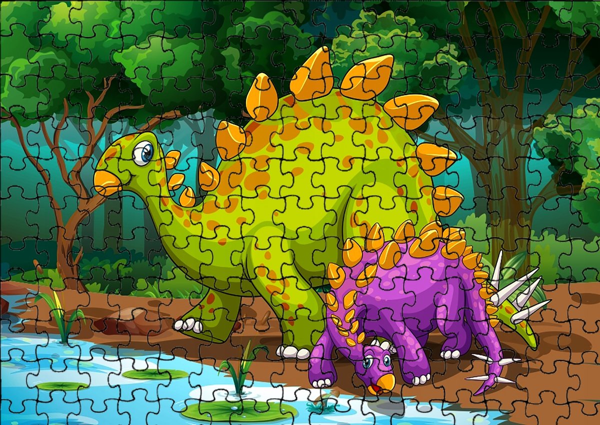 Puzzle Układanka 24 el : Dinozaury + Woreczek Z Nadrukiem