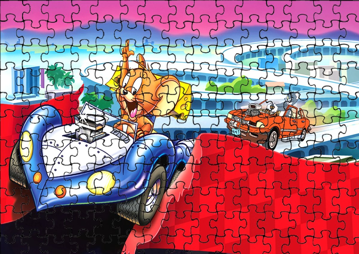 Puzzle Układanka 96 el : Tom & Jerry + Woreczek Z Nadrukiem